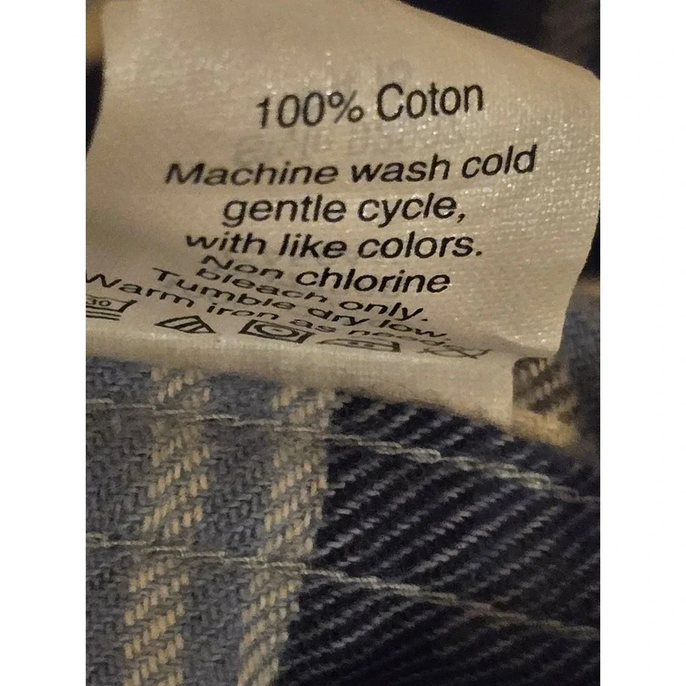 J‎ Crew Slim Fit Plaid Flannel Shirt Mens XL Blue/Gray Cotton Button Down